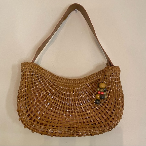 Coldwater Creek Handbags - Coldwater creek woven brown shoulder bag great condition!